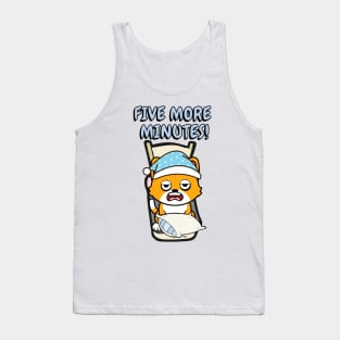 Lazy orange cat cant get out of bed Tank Top